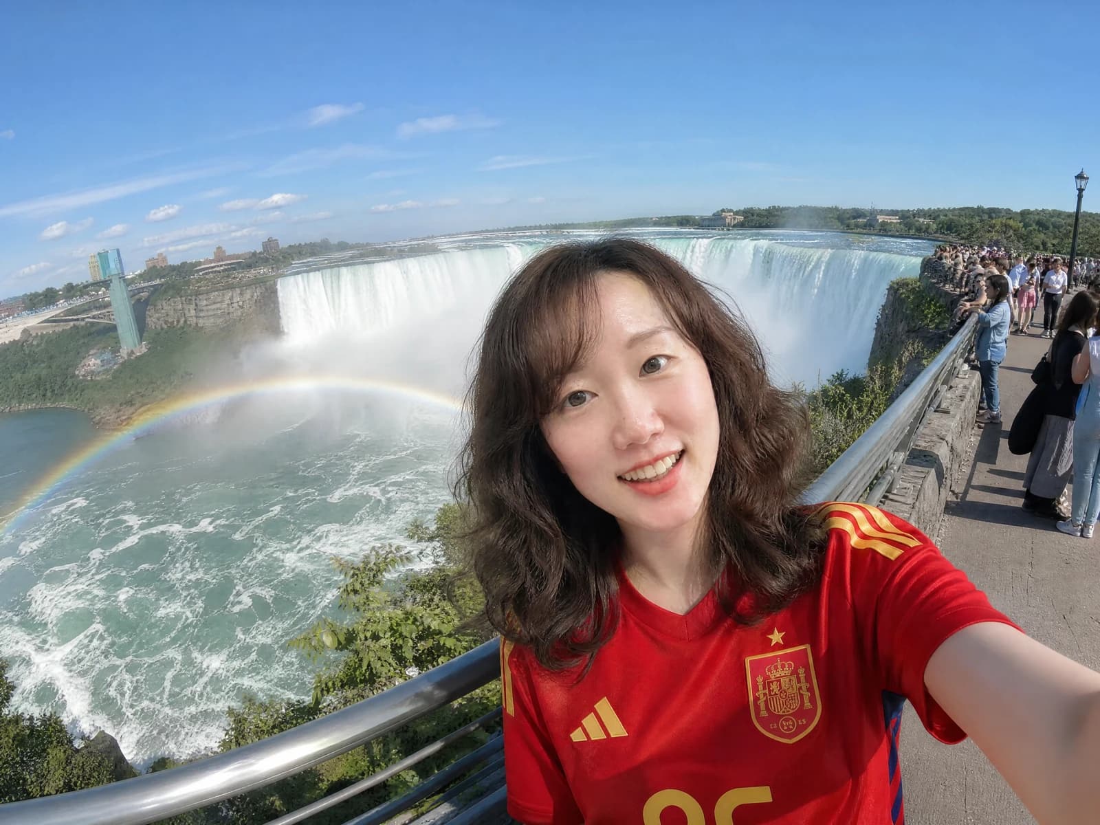 Niagara Falls selfie frame ready for image-to-video animation