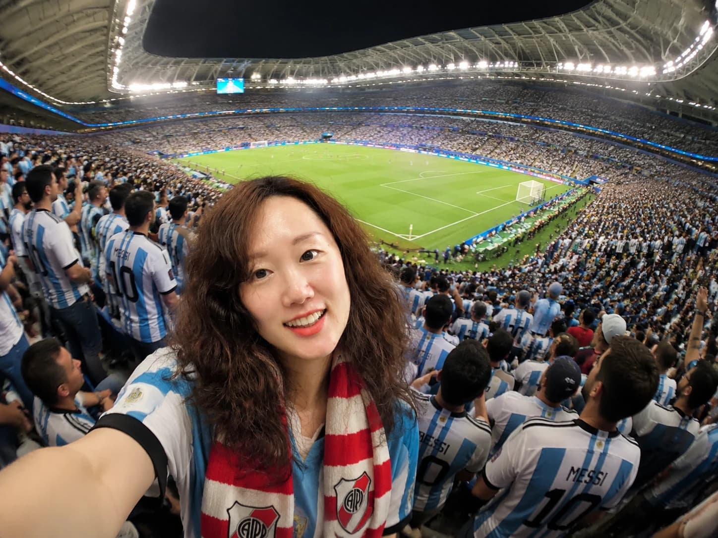 AI matchday stadium selfie vlog frame