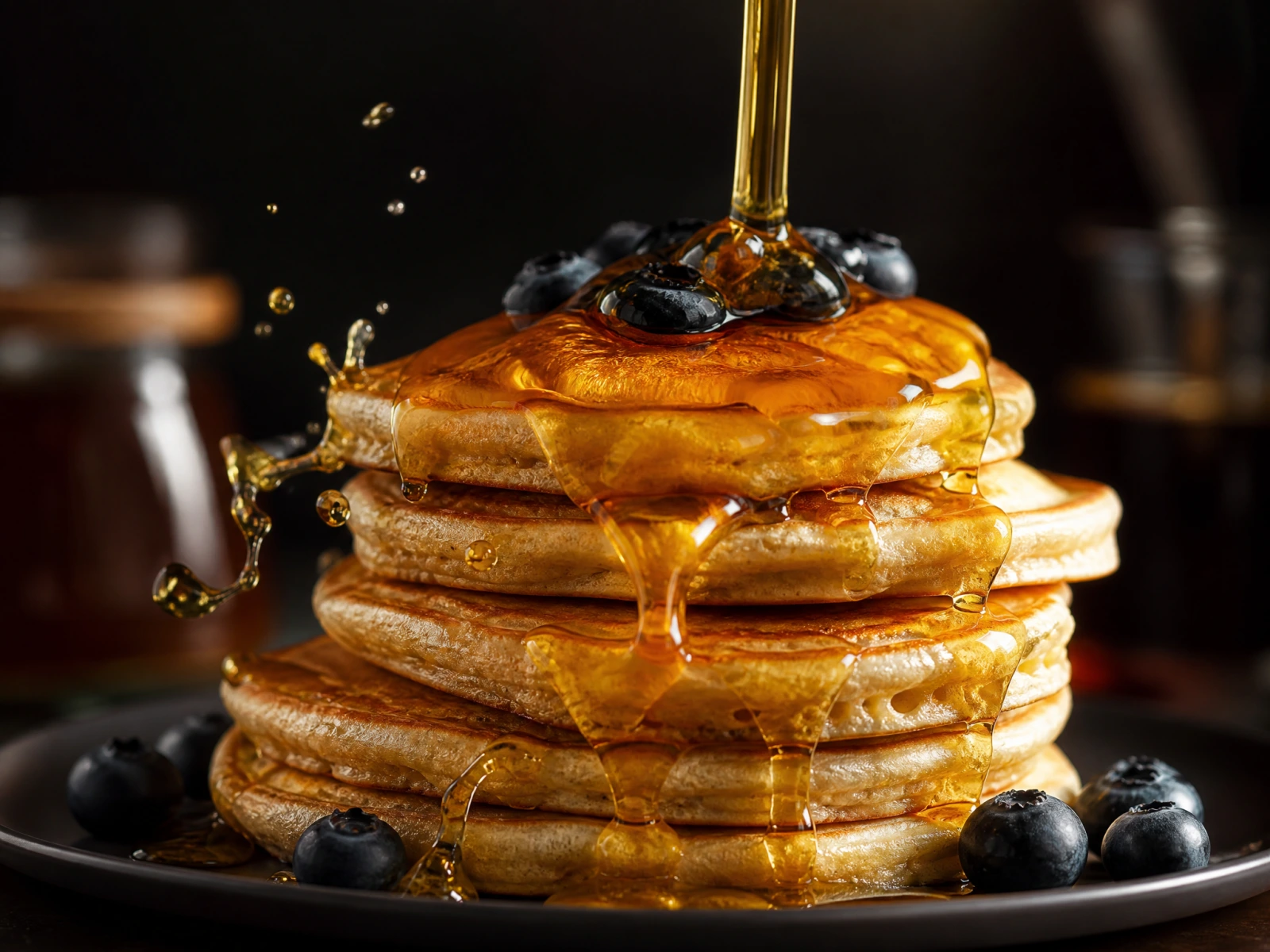 Maple syrup pancake stack