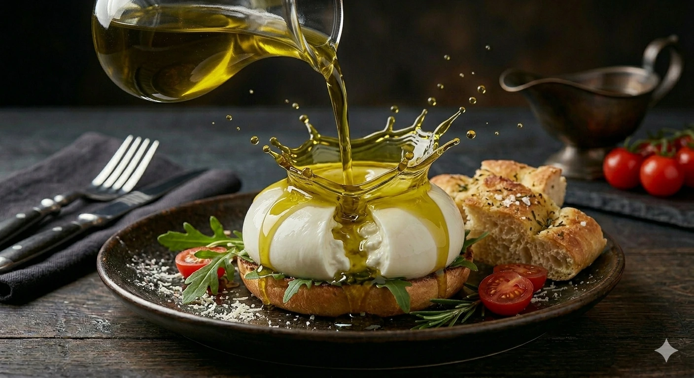 Olive oil burrata