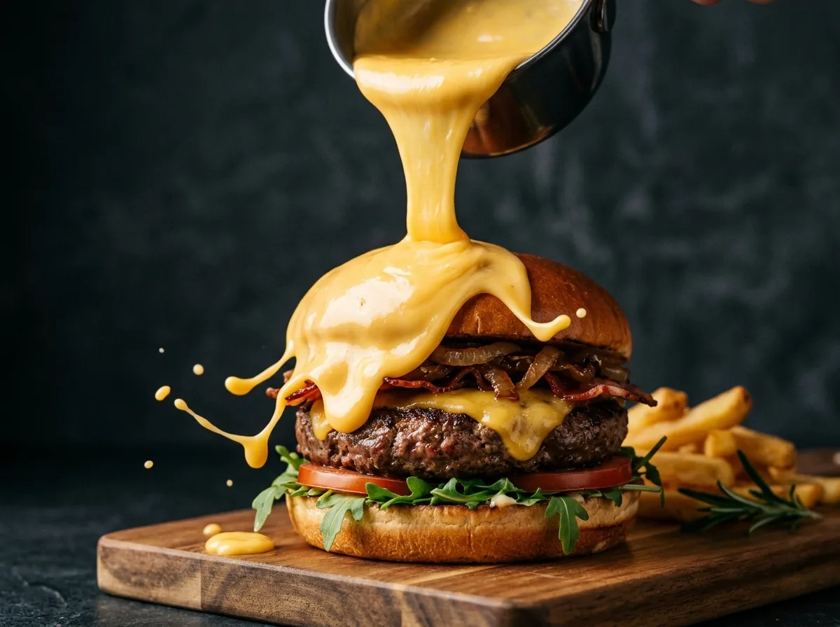 Nano-Banana-2 melted cheese burger food photography test